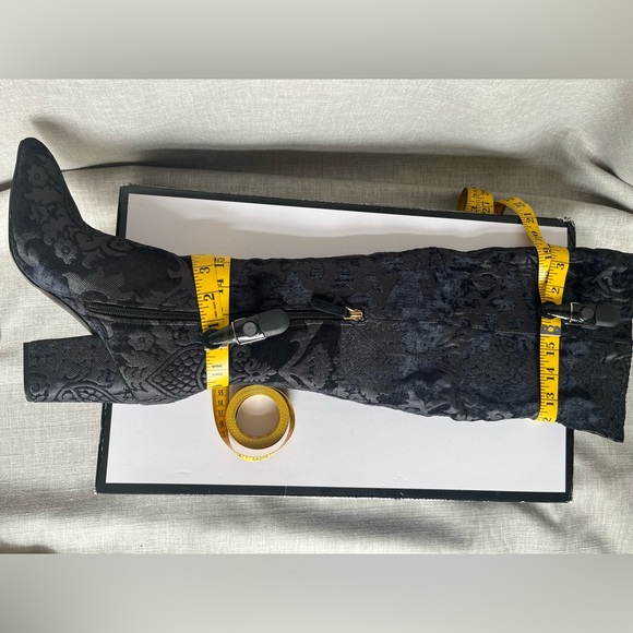 NINE WEST Silvesta Black Over-the-Knee Boot in Black Brocade Jacquard, Size 8 - Picture 6 of 15